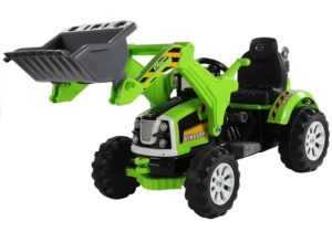 mamido Elektrický traktor - s radlicí zelený