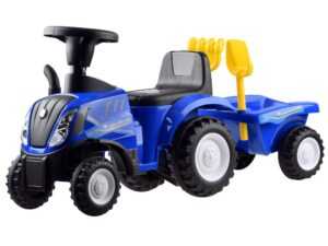mamido Dětské odrážedlo traktor s vlečkou modré