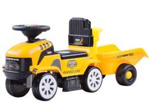 mamido Dětské odrážedlo traktor Truck s přívěsem žluté