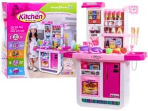 mamido Dětská kuchyňka s potravinami a nádobím růžová