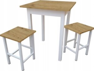 Ali Set - kuchyňský stůl  + 2x židle MINI - dub artisan / bílá