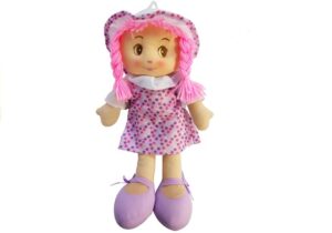 mamido Plyšová panenka 40 cm růžová