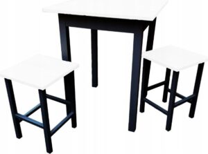 Ali Set - kuchyňský stůl  + 2x židle MINI - bílá / černá