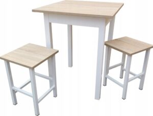 Ali Set - kuchyňský stůl  + 2x židle MINI - dub sonoma / bílá