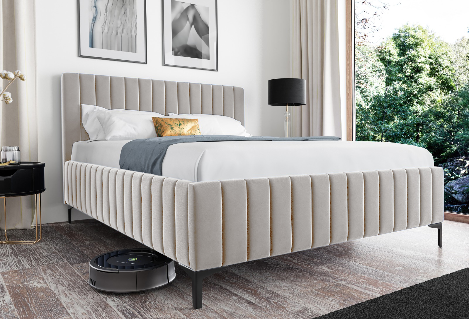 Eka Čalouněná postel INTIM zvýšená 180x200 cm