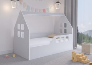 WD Dětská postel ve tvaru domečku - 160 x 80 cm Šedá - 2. jakost