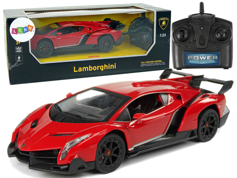mamido Sportovní auto na dálkové ovládání RC Lamborghini Veneno 1:24 červené